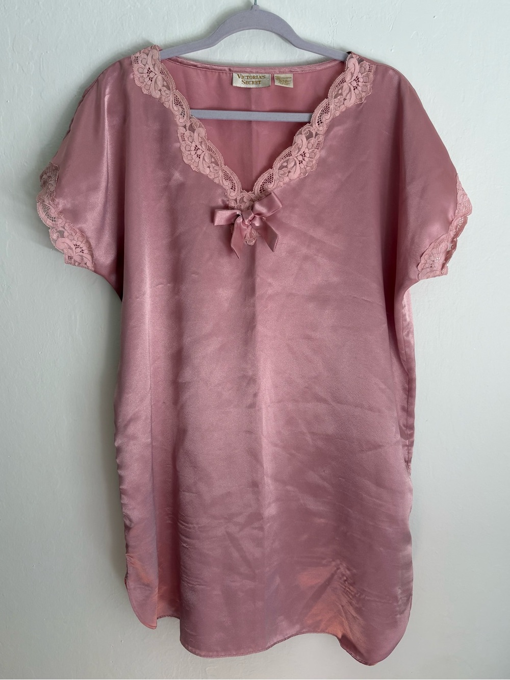 Vintage Victoria Secret| Gold label | Pink Satin Lace nightgown | M/L